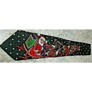 Addiction Vintage‎ 90s Men's Neck Tie Silk Santa's Sleigh Christmas 59"x4"